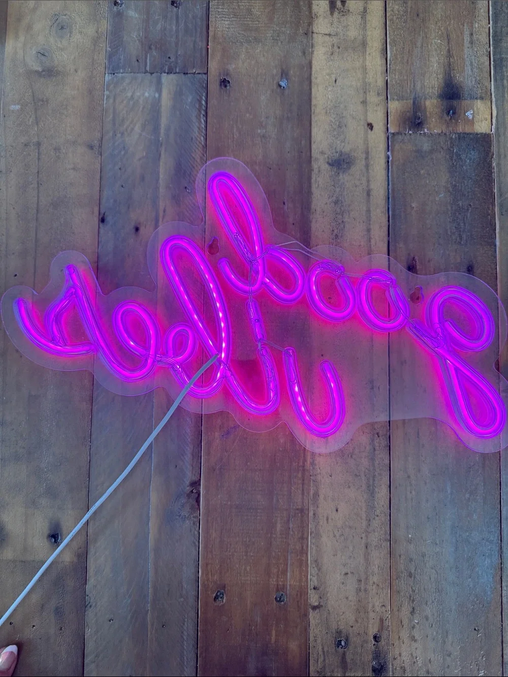 Good Vibes Pink LED Neon Wall Light - Picture 3 of 11